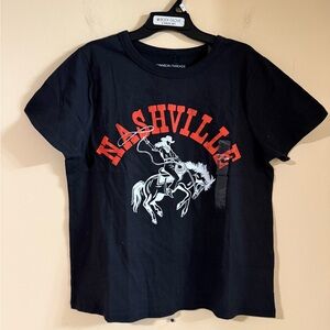 Grayson Threads Black Tee with Red & White Nashville Graphic